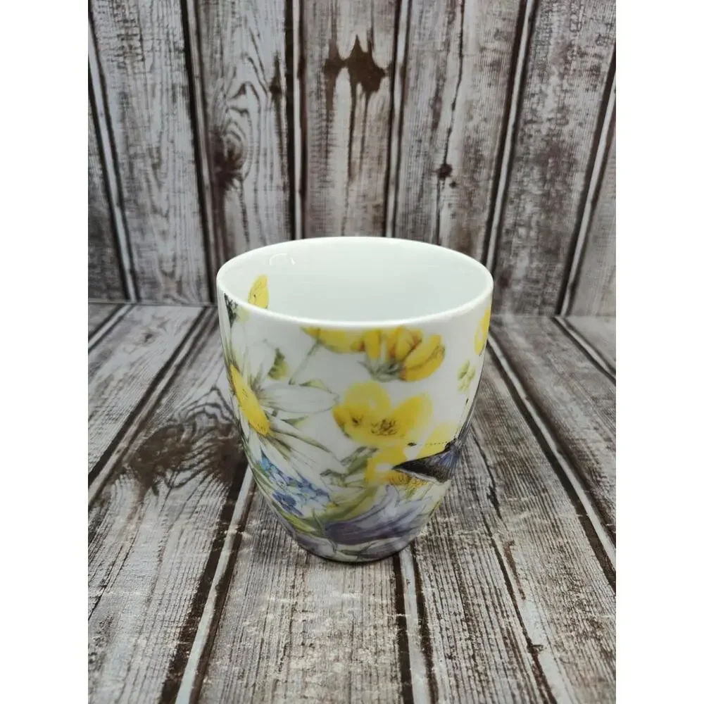 Hallmark Marjolein Bastin Coffee Tea Cup Mug Butterfly Ladybug Flowers Signed